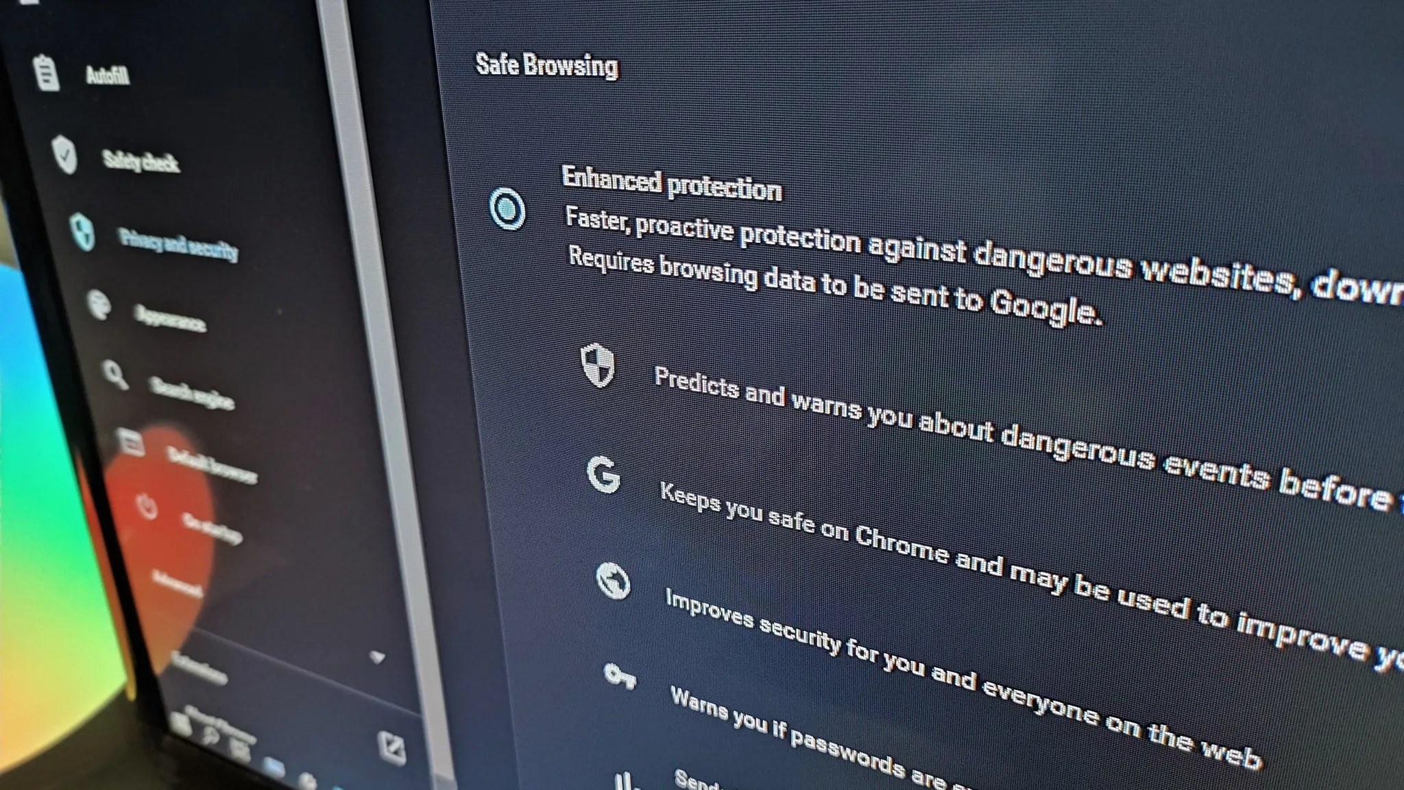 Enable Safe Browsing on Chrome