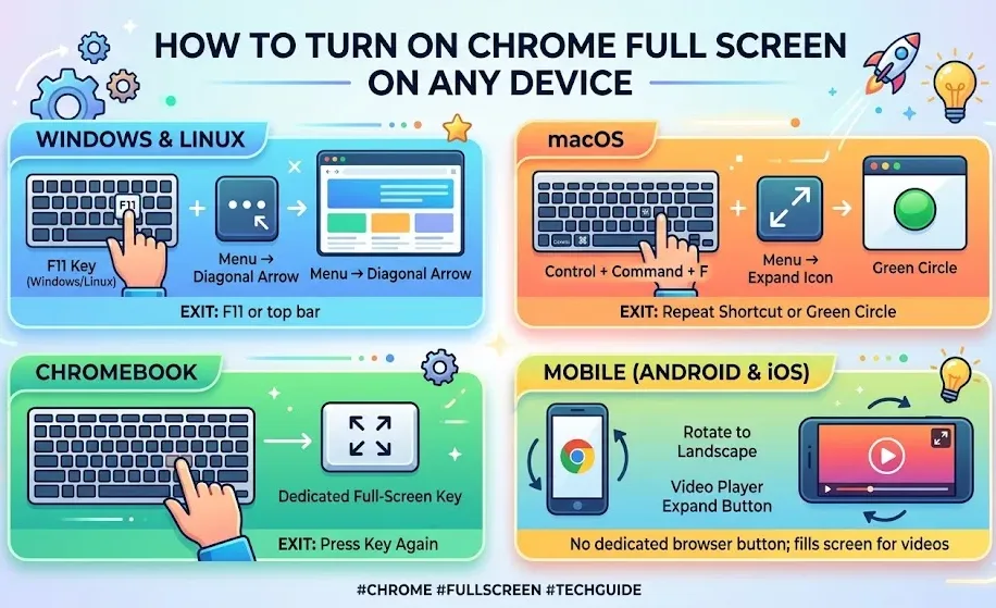 How to Turn On Chrome Full Screen on Any Device
