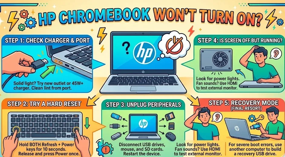 HP Chromebook Won’t Turn On