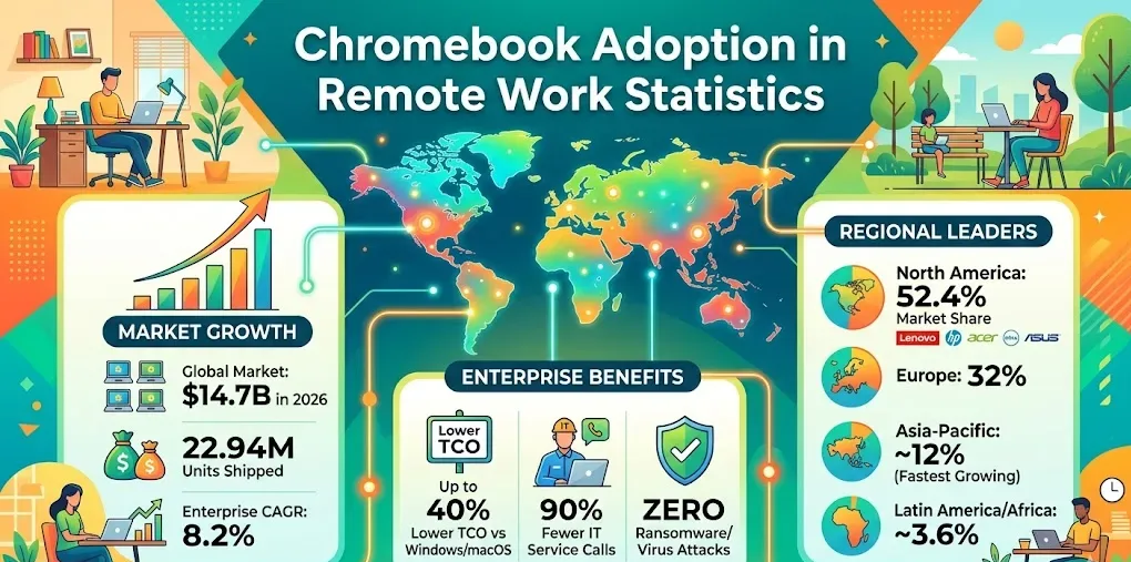 Chromebook Adoption in Remote Work Statistics 2026: Workforce Usage and Enterprise Growth