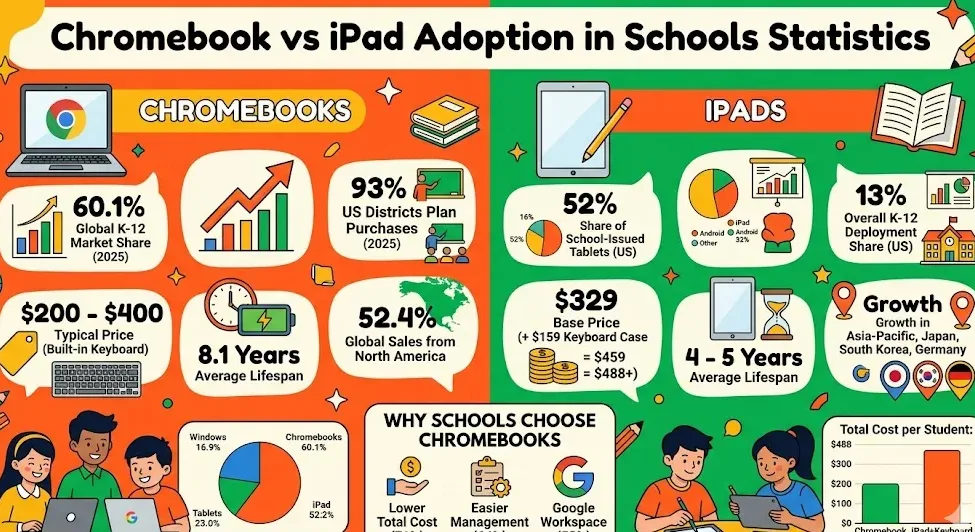 Chromebook Vs IPad Adoption In Schools Statistics 2026