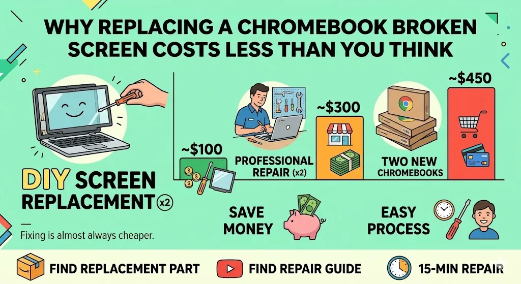Why Replacing a Chromebook Broken Screen Costs Less Than You Think