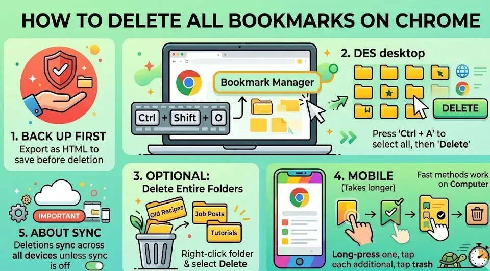 How To Delete All Bookmarks On Chrome