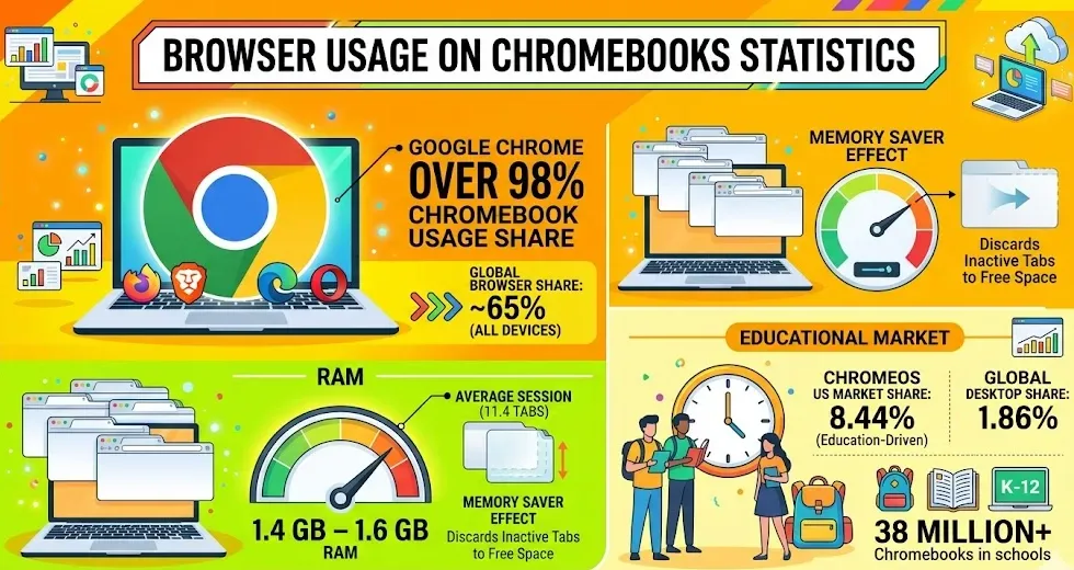 Chromebook Browser Usage Statistics 2026: User Behavior Data And Reports