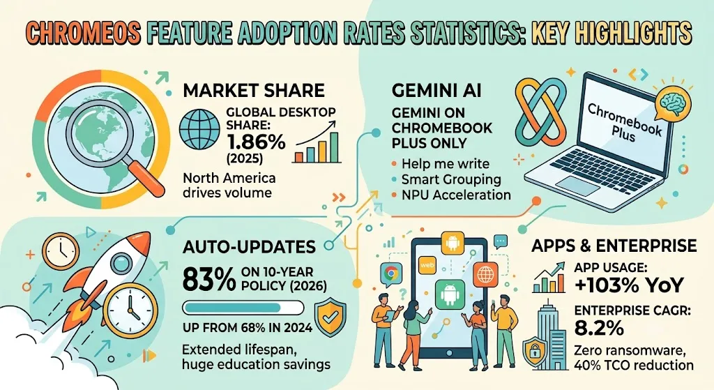 ChromeOS Feature Adoption Rates Statistics 2026: User Adoption Metrics And Data
