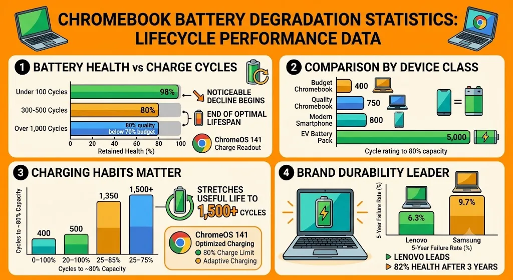 Chromebook Battery Degradation Statistics 2026: Lifecycle Performance Testing Data