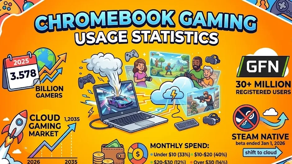 Chromebook Gaming Usage Statistics 2026: Player Engagement And Usage Reports