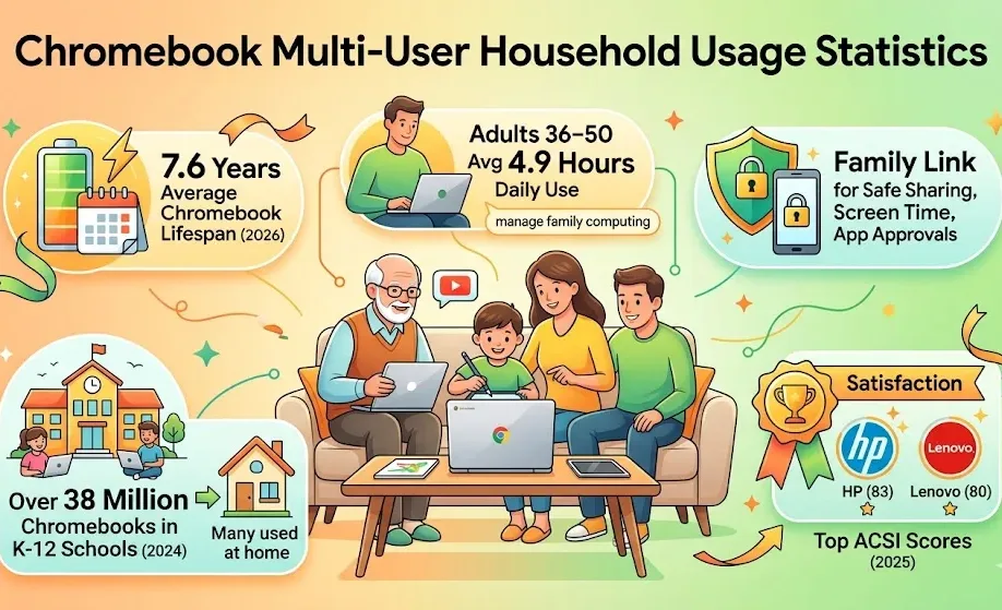 Chromebook Multi-User Household Usage Statistics 2026: Shared Device Usage Insights
