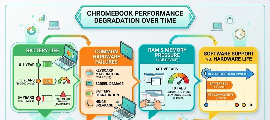 Chromebook Performance Degradation Statistics 2026: Long-Term Usage And Reliability Data