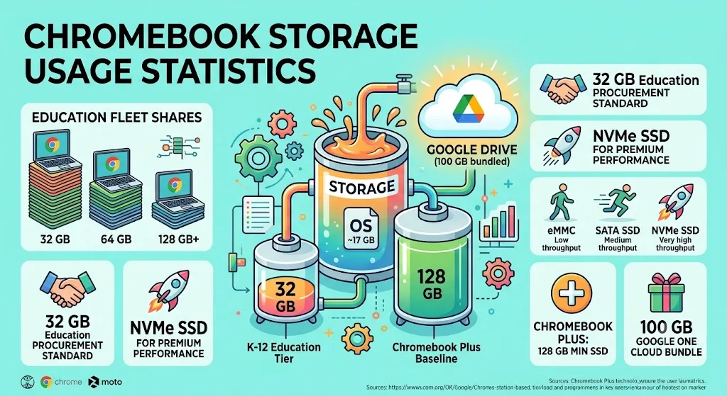 Chromebook Storage Usage Statistics 2026: Device Storage Consumption Trends
