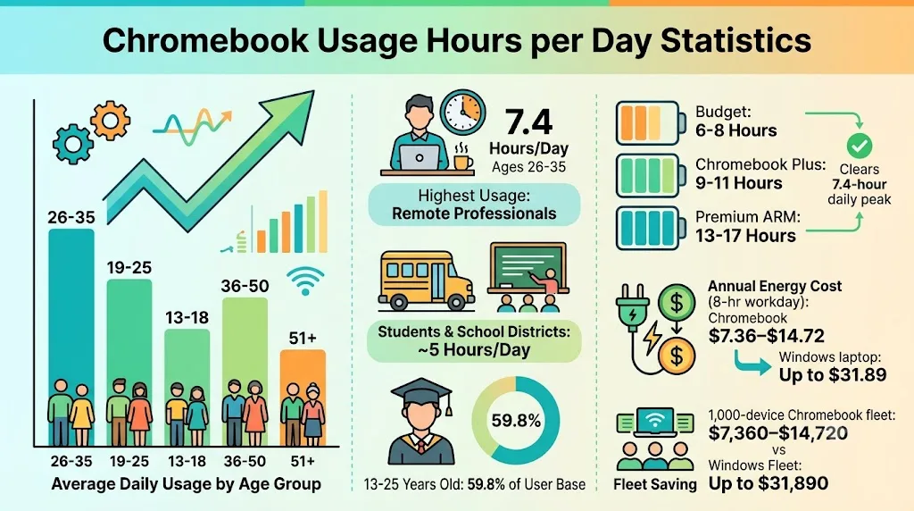 Chromebook Daily Usage Hours Statistics 2026: Activity And Engagement Reports