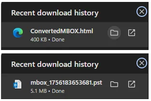 Check the complete mailbox structure
download the converted file