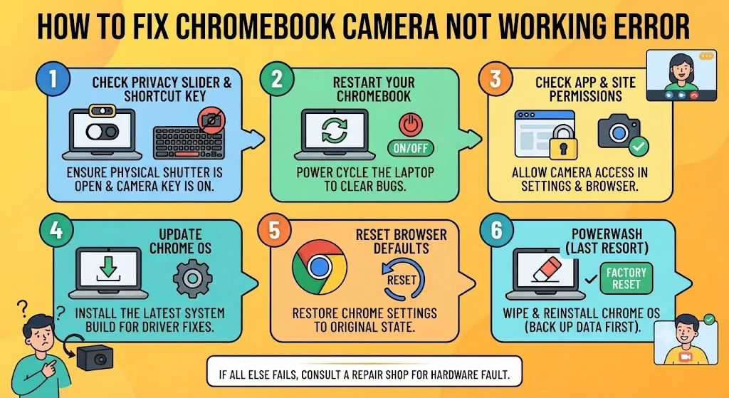 How To Fix Chromebook Camera Not Working Error