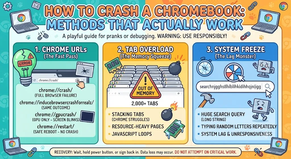 How to Crash a Chromebook: Methods That Actually Work in 2026