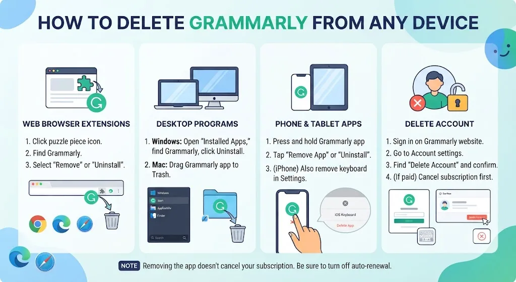 How to Delete Grammarly From Any Device