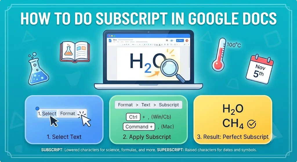 How to Do Subscript in Google Docs