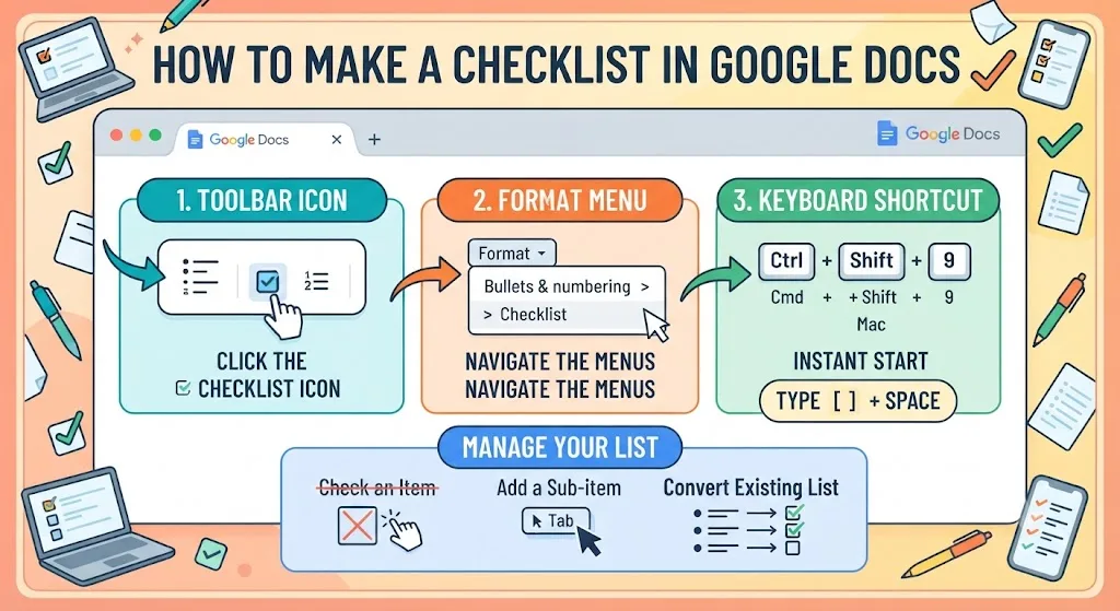 How to Make a Checklist in Google Docs: Three Methods That Work