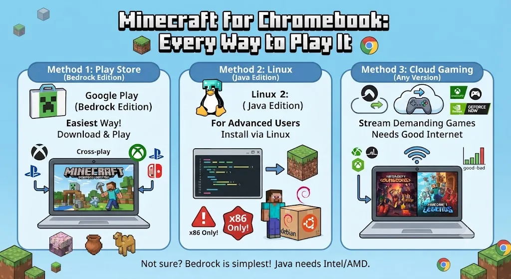 Minecraft for Chromebook: Every Way to Play It in 2026