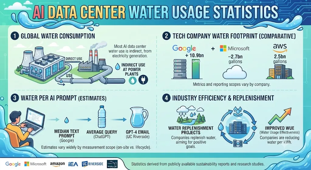 AI Data Center Water Usage Statistics 2026