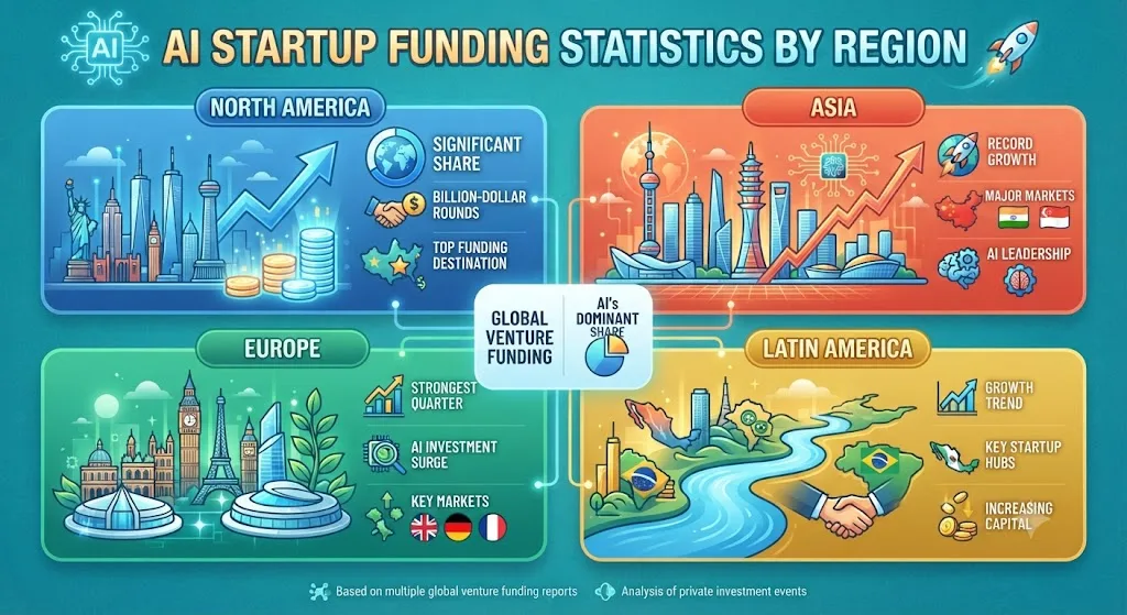 AI Startup Funding Statistics by Region Statistics 2026