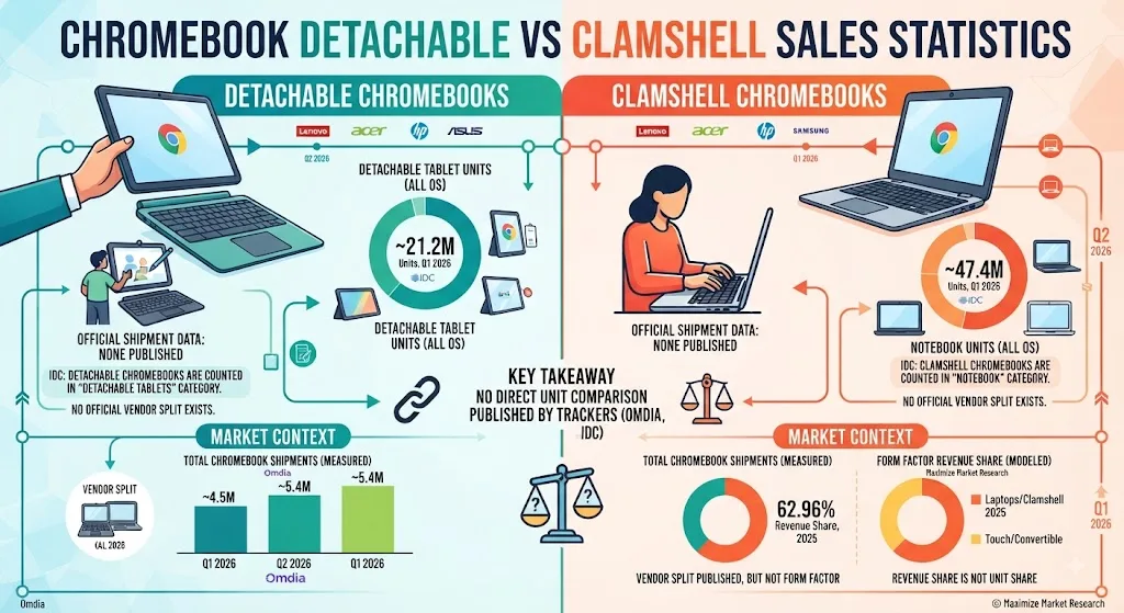 Chromebook Detachable VS Clamshell Sales Statistics 2026