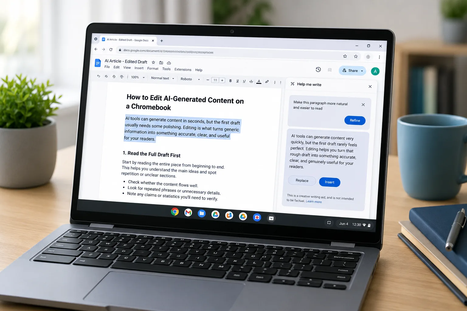 How to Edit AI-Generated Content on a Chromebook