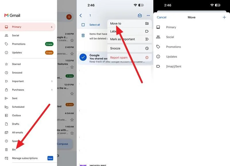 Recover Emails from the Gmail Trash Folder