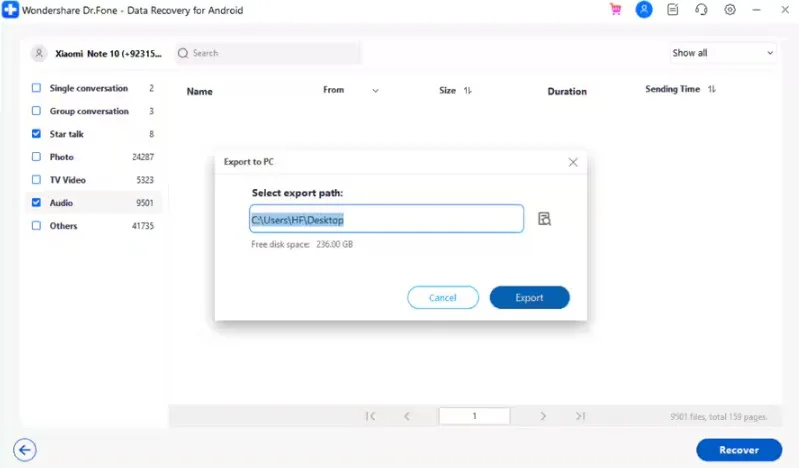 export the whatsapp data