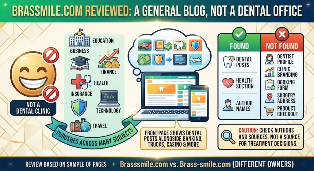 Brasssmile com Reviewed: A Mixed-Subject Blog, Not a Dental Office