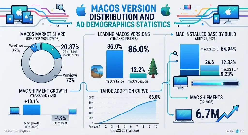 MacOS Version Distribution And Demographics Statistics 2026