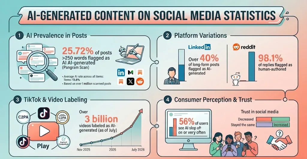 AI-Generated Content on Social Media Statistics 2026