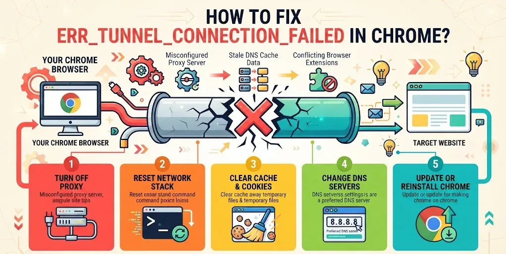 ERR_TUNNEL_CONNECTION_FAILED error in Chrome.