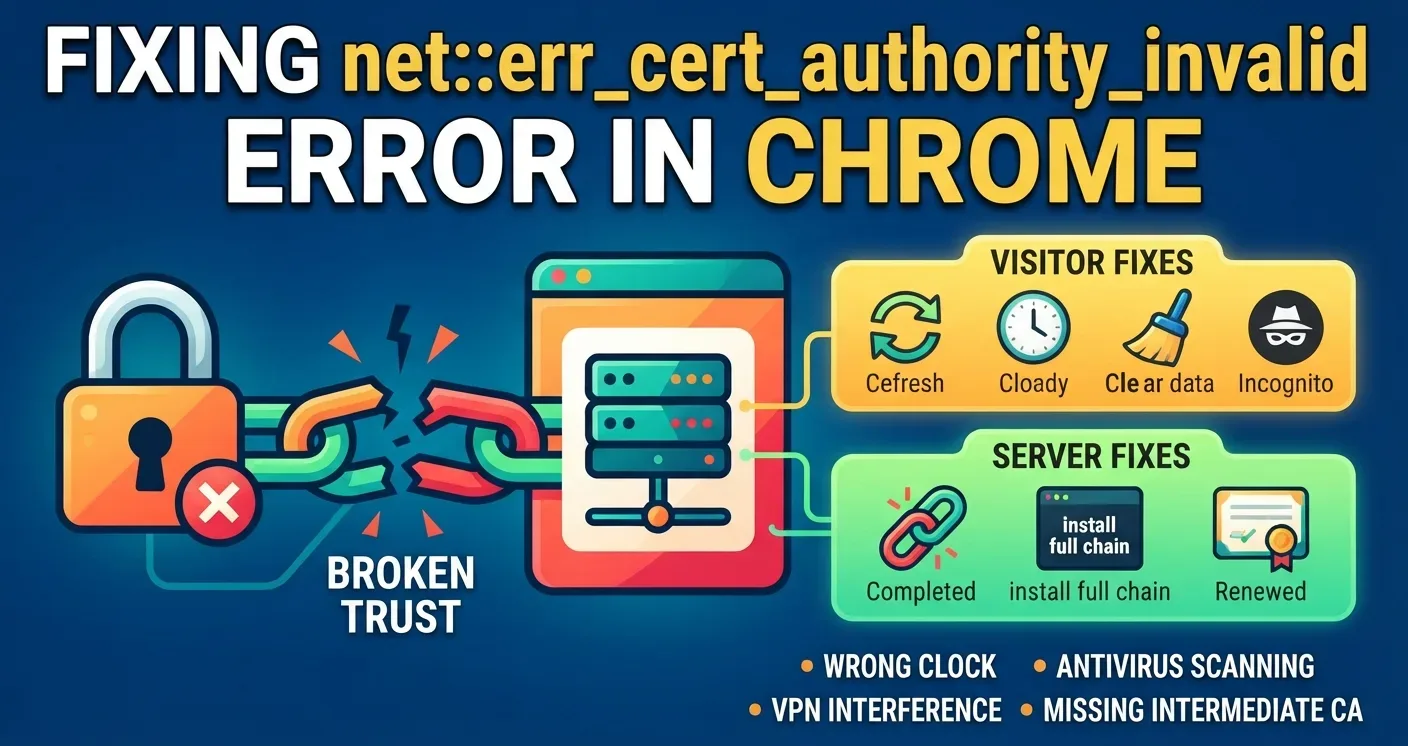 How To Fix net::err_cert_authority_invalid Error In Chrome?